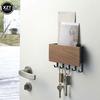 Key Hanger Wooden Vintage Wall Hook Space Saving Easy Install Household Hallway Bedroom Door Back Storage Rack Decorative Room
