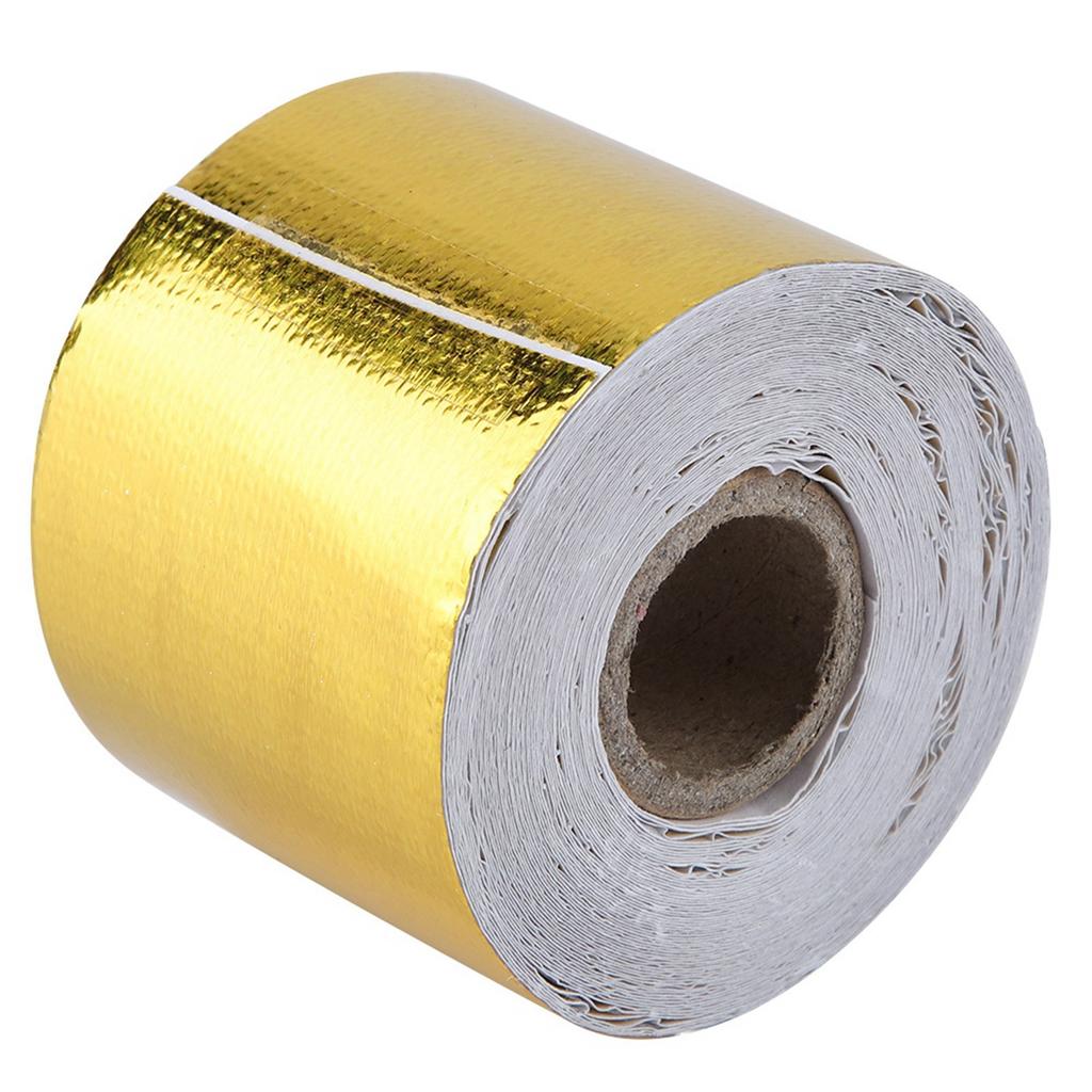 1 Roll Golden Car Aluminum Foil Adhesive Reflective Heat Shield Wrap Tape (10m * 5cm)