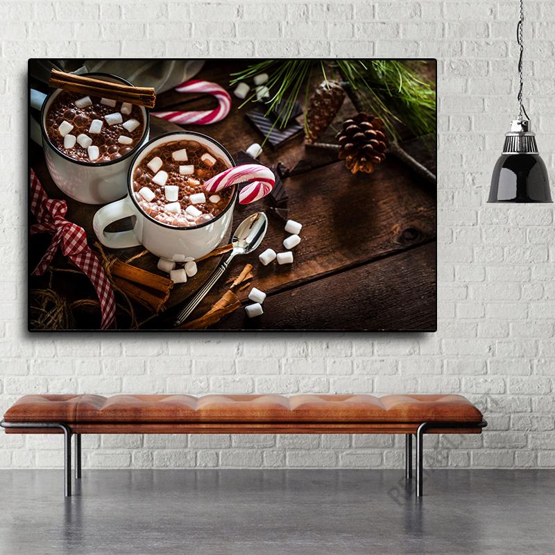 

Горячий шоколадный напиток HD картинки холст картины шоколад кофе постеры принты для декора стен кофейни Cuadros 21x30cm No Framed