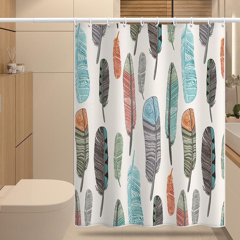 Badezimmer verdickter wasserdichter Vorhang, schimmelfester Duschvorhang, Duschtrennwand-Vorhang, Duschvorhang, Badezimmer-Vorhang, kostenlose Perforation