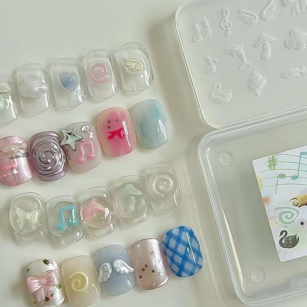 Silicone 3D Nail Embellishment Molds Various Shape Small Accessories Crafting Molds Present for Beauty Enthusiasts