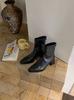 French retro thick heel short women's boots car line closed pointed rear zipper women's shoes workplace versatile black short boots women