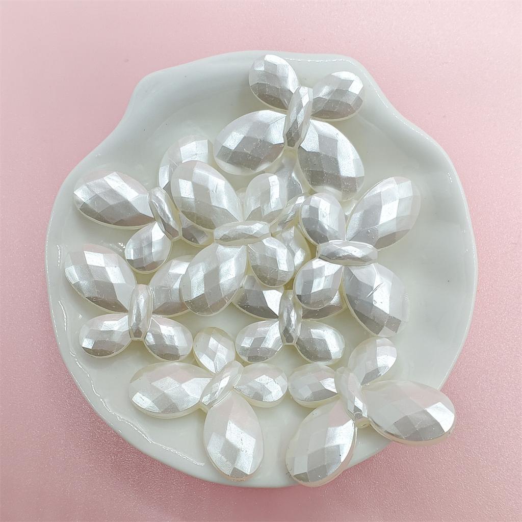 Pendant Jewelry Making Textured White Beads Necklace Bracelet ABS Imitation Pearls Butterfly Flower DIY For Loose Beads