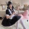 New Japanese Cute Black and White Maid Uniform Maid Outfit Bunny Cosplay Dress