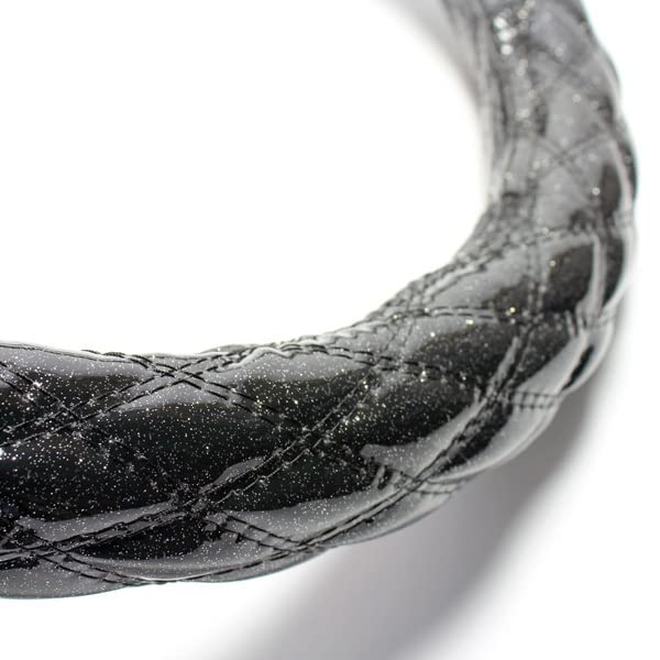 

Azur Steering Wheel Glitter 2HM in Extra Thick Steering Dress Up Your Cover, Black, Made Japan, Cover, Car