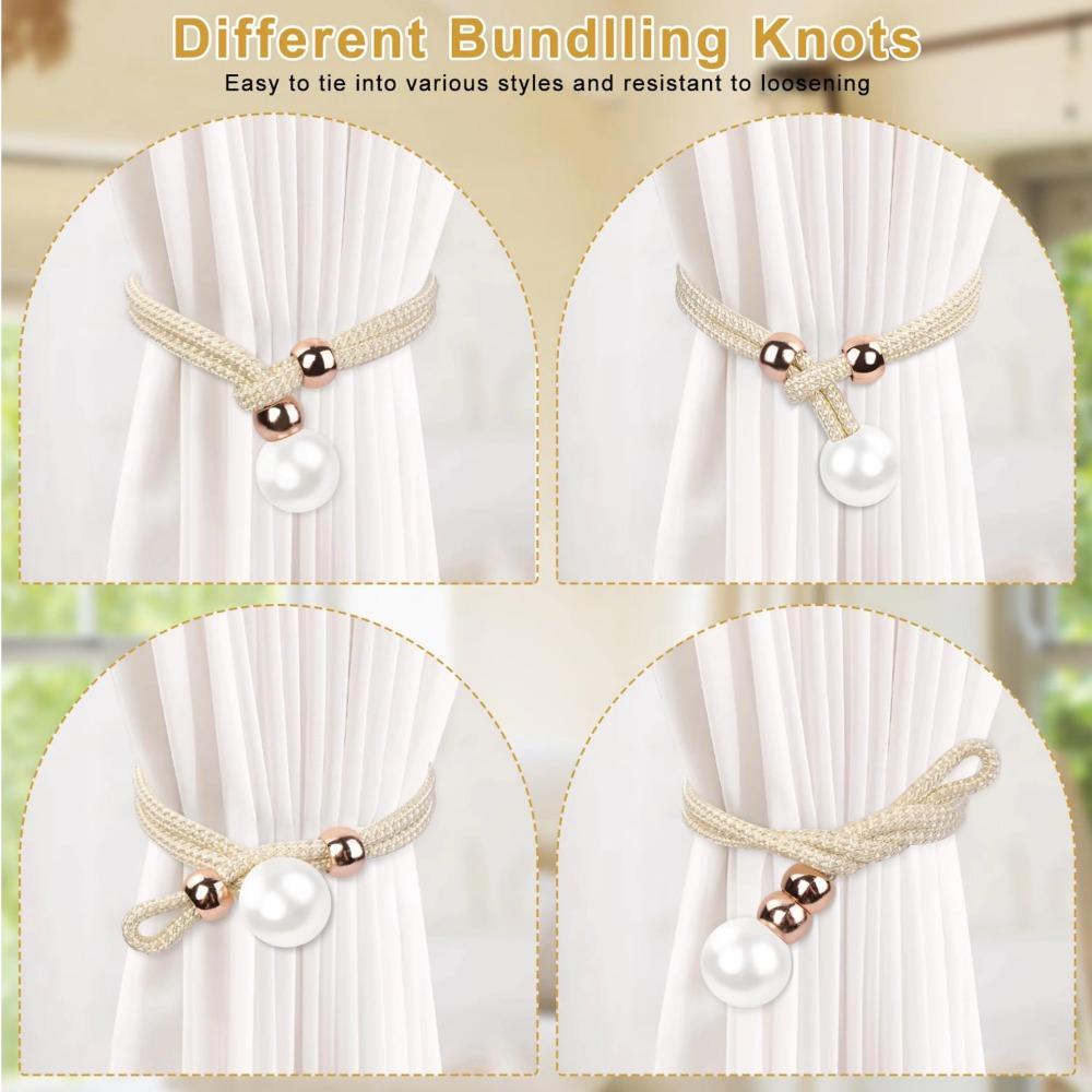 2pcs Polyester Curtain Tiebacks Adjustable Curtain Fasteners Fixings Rope  For Home, Bedroom