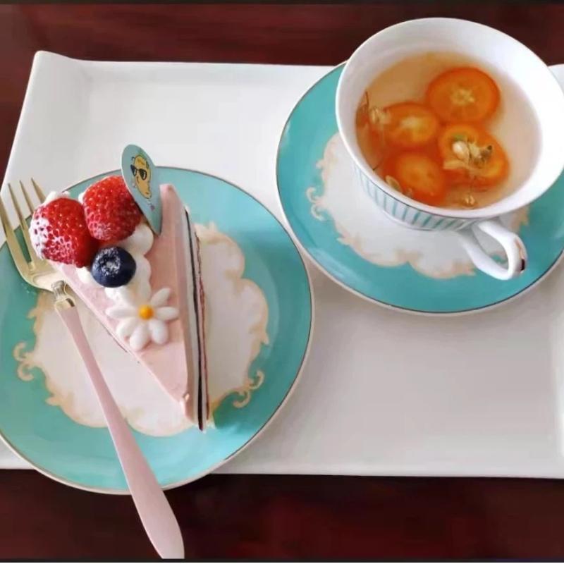 220ml Nordic Bone China Coffee Cup Set, Vintage English Style Tea & Coffee Mug Set