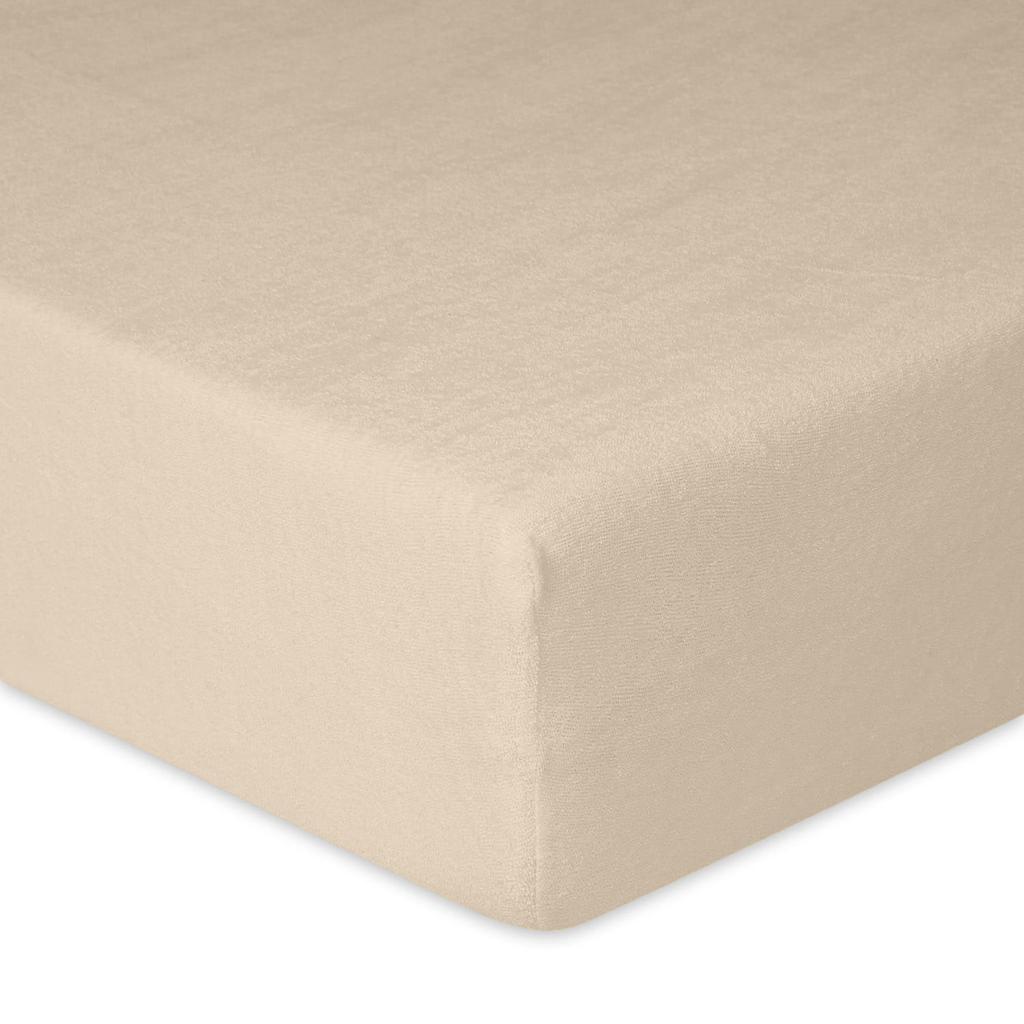 Prześcieradło frotte z gumką 150/160x190/200 premium beżowe