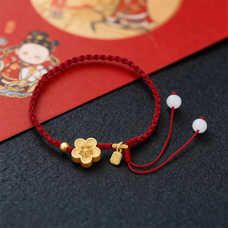 Fashion Handmade Red Rope Beads Bracelets For Men And Women Praying Wristband Lucky Health Amulet Jewelry Gift