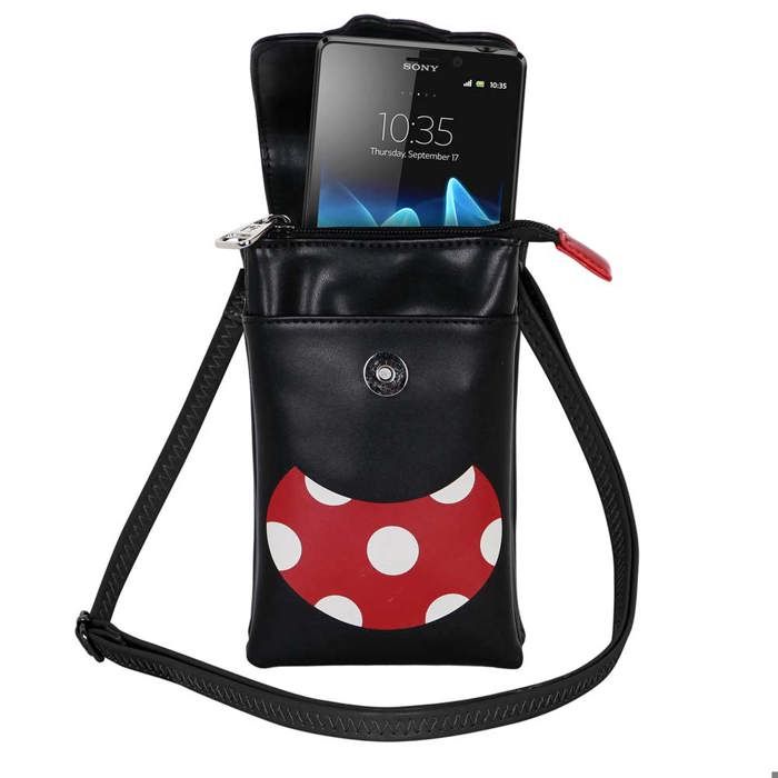 Sac pour Téléphone Portable - Disney Minnie Mouse Face - Multicolore - Taille Unique