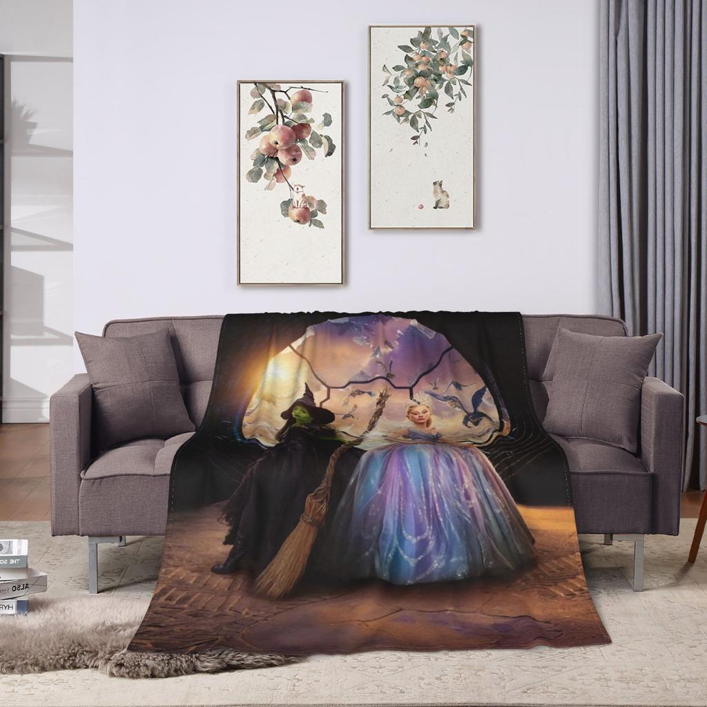 Glinda Poster Wicked 2 Musical Warm Flannel Throw Blanket Plush Sofa Bed Cover Living Room Bedspread