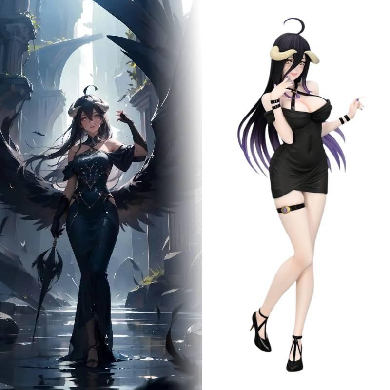 Albedo Overlord Mini Dress Version Figure Fiction Model Toys Statue Gift Garnish