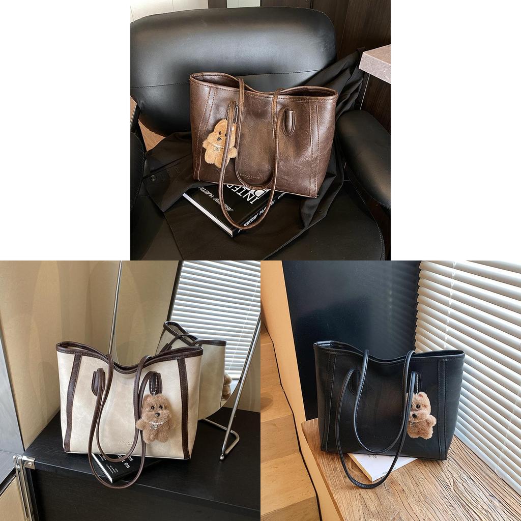 Sac Cabas Minimaliste Tendance Grande Capacité Pour Femmes En Matière PU Pour Un Usage Quotidien