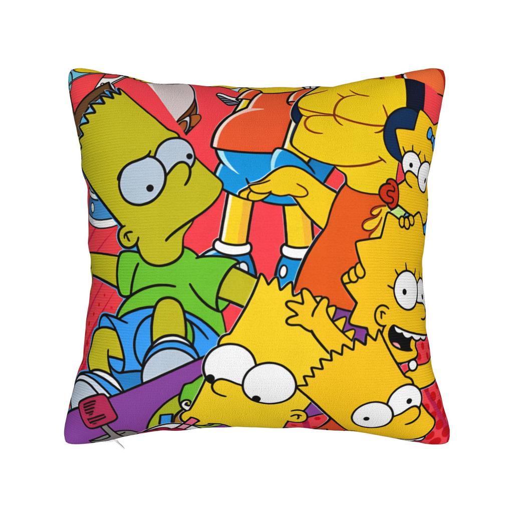 Pillow Case Bart SSimpsons Neon Print Soft Pillow Cover For Living Room Chair Fashion Pillowcases