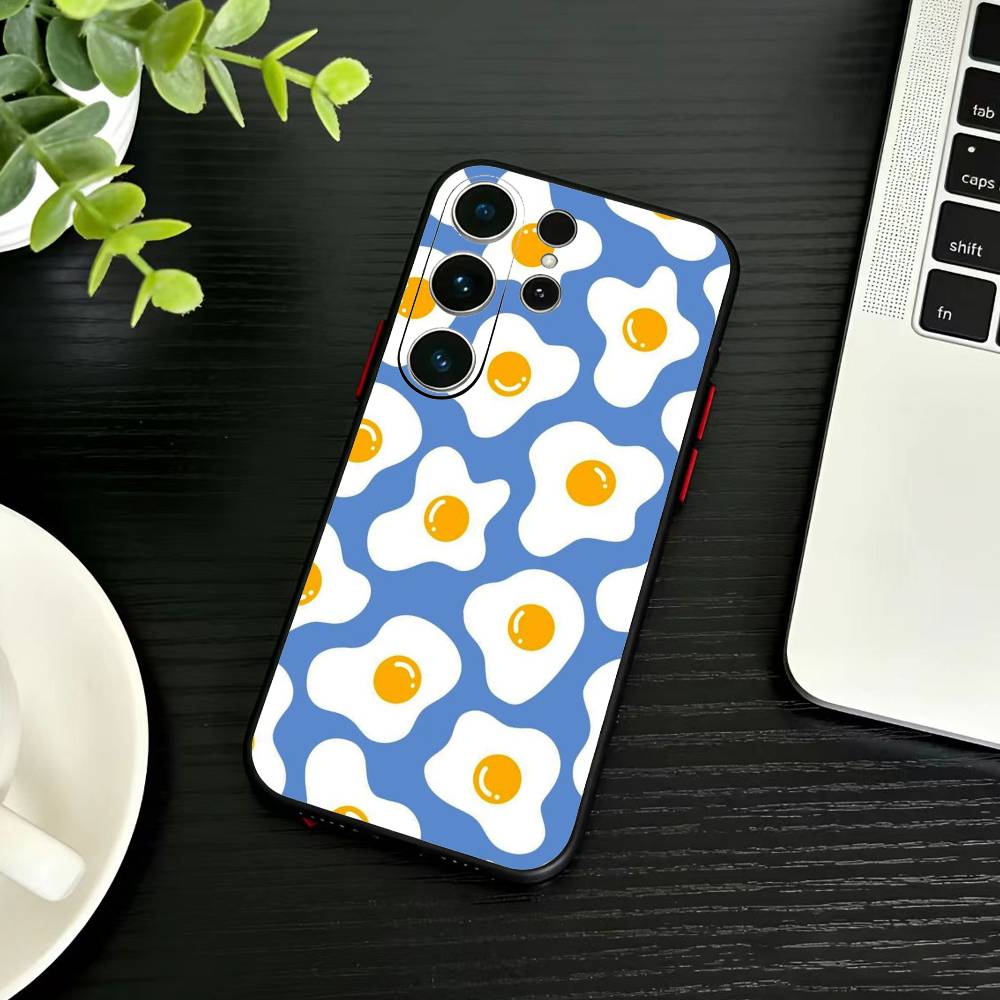 Fried Egg-ins Phone Case For Samsung S26,S25,S24,S23,S22,S21,S20,Plus,Fe,Lite,Others Black Cover