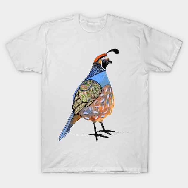 Men Black Print T-shirt California Quail No-Cut Transfer Paper Print Cotton Tshirt M