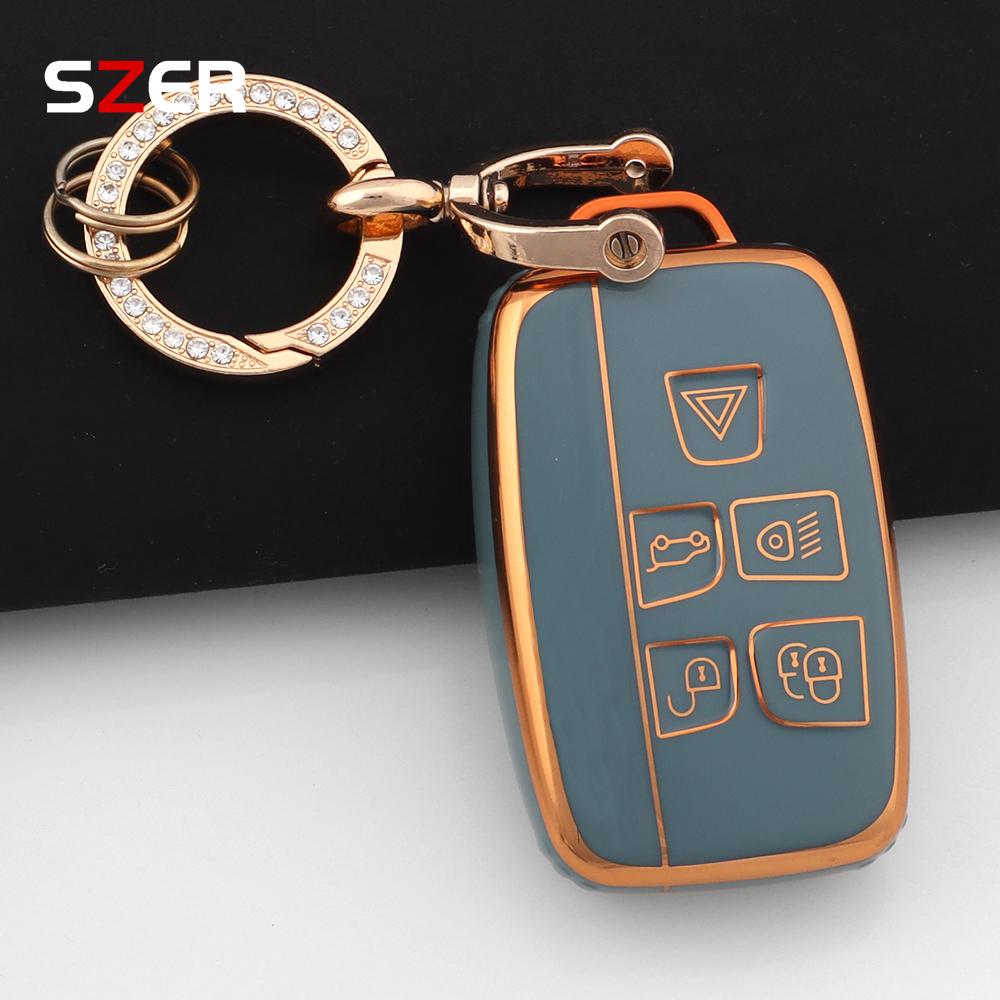 Plating Tpu Car Key Case Cover Fob Shell For Land Rover Range Rover Evoque Sport Freelander Discovery Velar For Jaguar Xe Xf Xj