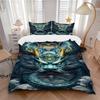 3pcs Dragon Head Duvet Cover Set - Machine Washable, Includes 1 Cover and 2 Pillowcases, No Core Included Yy251013084