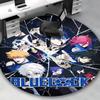 1pc Blue Lock Anime Design Round Carpet - Office Chair Mat, Non-Slip Rug for Home Decor, Living Room, Bedroom, Game Room