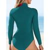 2025 Slim Rush Guard Manga Larga Traje de Baño para Surf para Mujer con Cremallera Sólido Traje de Baño Femenino Bañistas Baño Natación Traje de Baño XXL