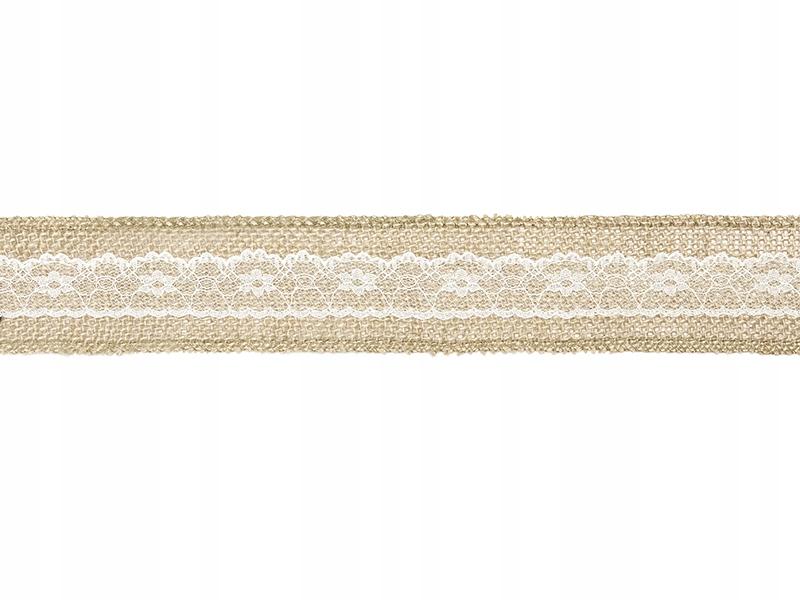 Jute Ribbon with Lace, 5X500 , 1 Piece