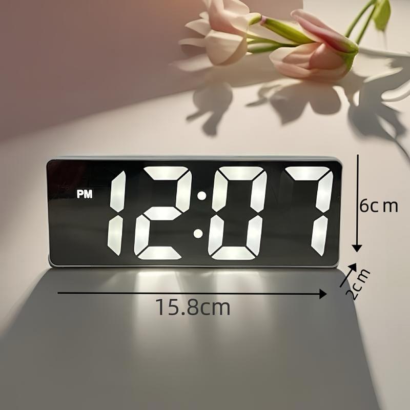 Led Mini Mirror Alarm Clock Electronic Digital Alarm Clock Digital Table Clock Room Desk Decorating Smart Small Tools Home