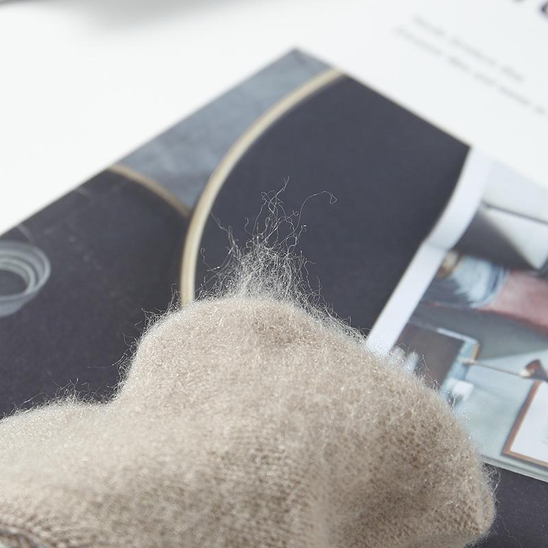 1 Pair Thickened Full-Finger Knitted Solid Color Warm Gloves, Unisex, Suitable for Outdoor Cycling in Autumn and Winter