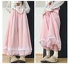 Lace Patchwork Lantern Pants - Spring/Summer Academy Style, Ice Silk, Wide-Leg Skirt Pants, Slimming Bud-Shaped Design.