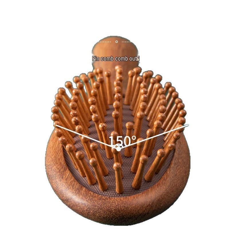 Women's Portable Sandalwood Airbag Cushion Comb - Long, Massaging Scalp & Meridian Wooden Hairbrush
