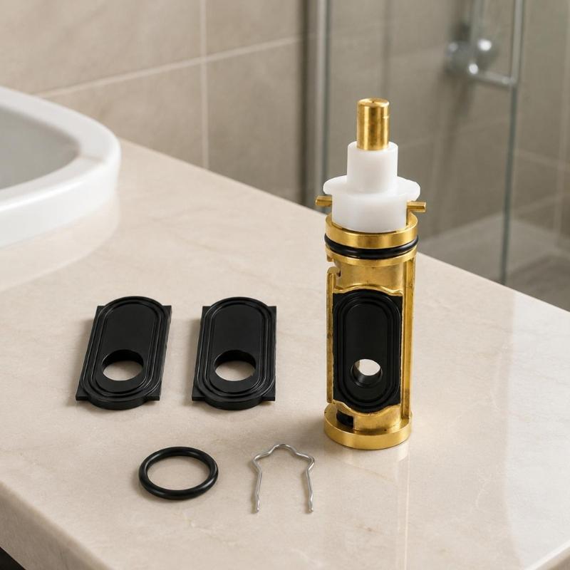 Single Handle Shower Faucet Repair Part 1222HD with Seals for Posi-Temp Tub and Shower Faucet Systems, Metal Body Replacement Kit for Home Service
