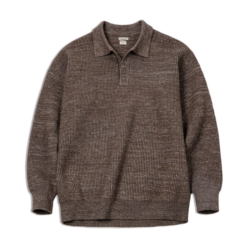 

Marden Американское ретро поло рубашка с лацканами пестрая парка Coffee S