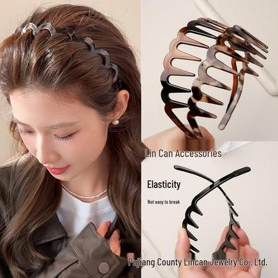 2025 French Retro Anti-Slip Toothed Headband for Women: Enhances Crown Height and Slims Face for Outings