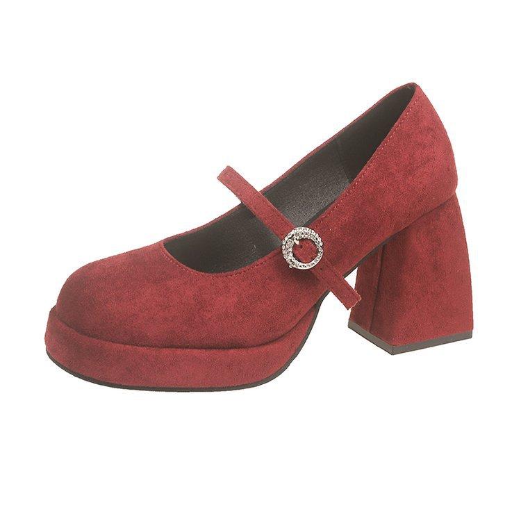 

[youshilai] Mary Jane shoes women s 2025 spring bow high heels new French retro single shoes 35