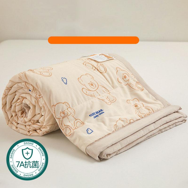 7A Antibacterial Printed Soybean Summer Quilts Cartoon Air Conditioning Quilt for Dorm Home Skin-Friendly Cozy Cooling Blanket