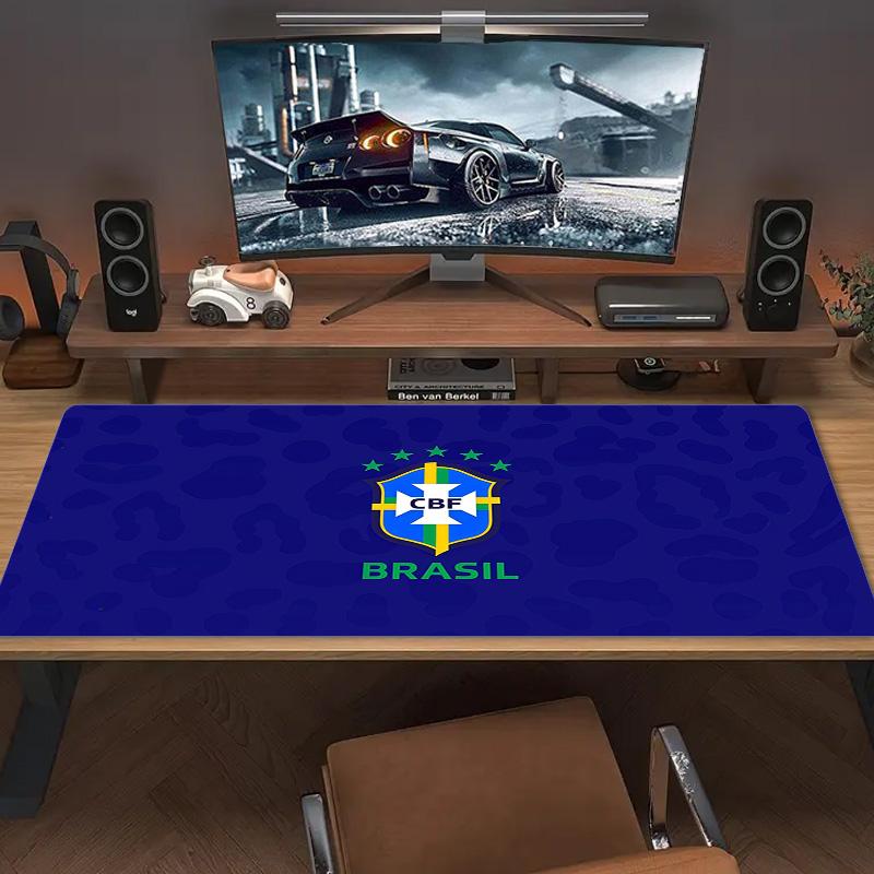 Brazil National Football Team Print  Cushion Non-slip Laptop Tablet Big Mousepad XXL Mat Mini PC Playmat With Lock edge