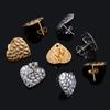 10pcs Geometric Stainless Steel Matte Round Heart Square Stud Earrings Women Earring Base Jewelry Making DIY Punk Accessories