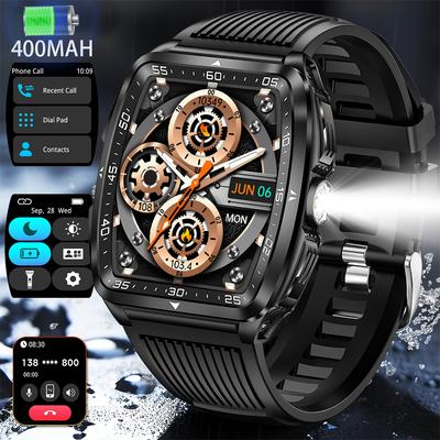 2026 Voor Xiaomi Buiten militair LED-verlichting Mannen Smartwatch Bluetooth Bellen IP68 Waterdicht Hartslag Sport Mannen Smartwatch