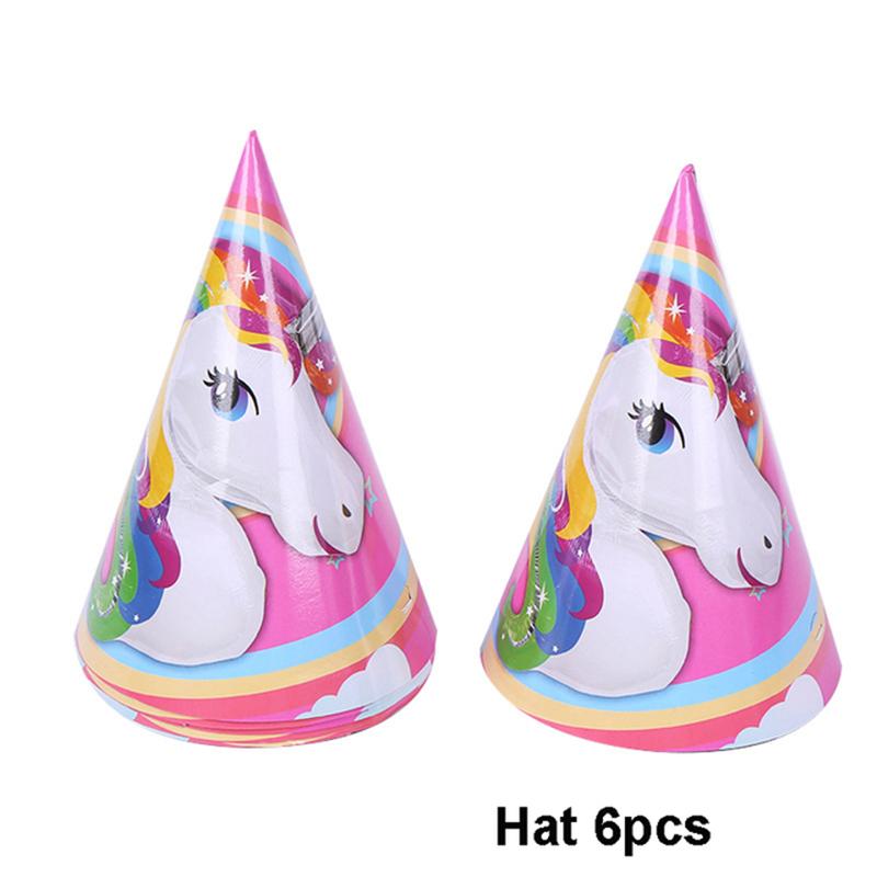 Unicorn Party Supplies Tableware Set Unicorni Paper Cup Plate Cake Topper Kids Happy Birthday Party Baby Shower Girl Decorations