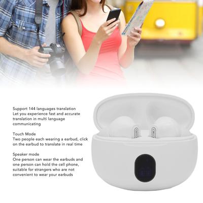 New Language Translator Earbuds 144 Languages Bluetooth 5.4 Wireless Earbuds Translation Device for Travel Business and Learning