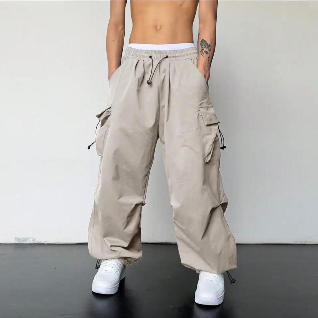 2025 Quick-Dry Unisex High-Waisted Wide-Leg Parachute Pants - Casual Summer Sportswear