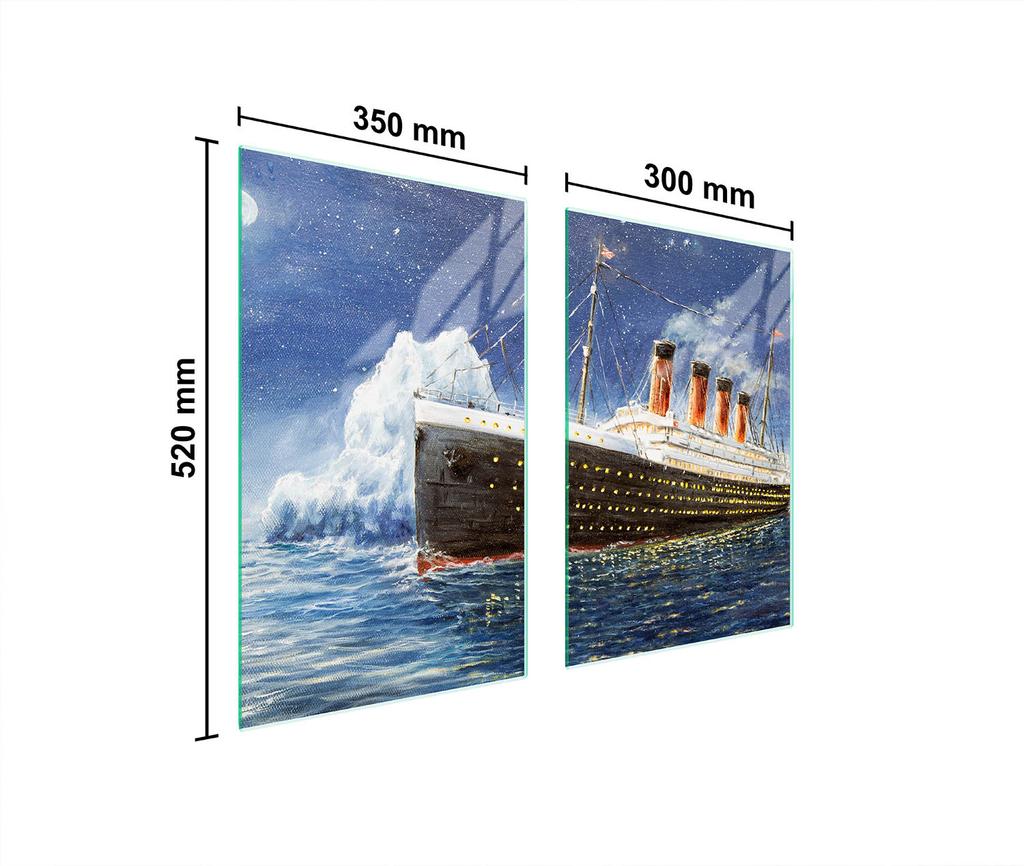 SZKLANA PŁYTA OCHRONNA DO KUCHNI 65x52 TITANIC
