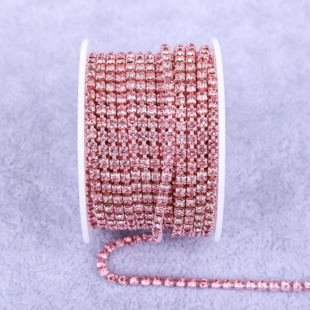 Electrophoresis Bottom Rhinestone Chain Colored Crystal Chain Diy Mobile Phone Case Claw Diamond Chain Jewelry Clothing Wedding Accessories