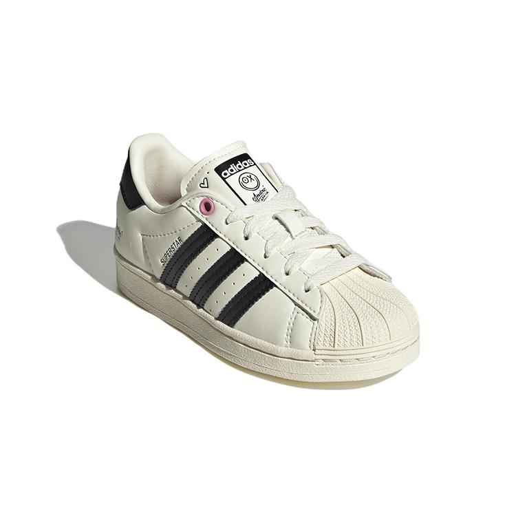 Adidas Originals SUPERSTAR C Comfortable Abrasion Resistant Low top Skateboard Shoes Beige Children Aged 3 7 Years Old GZ1754