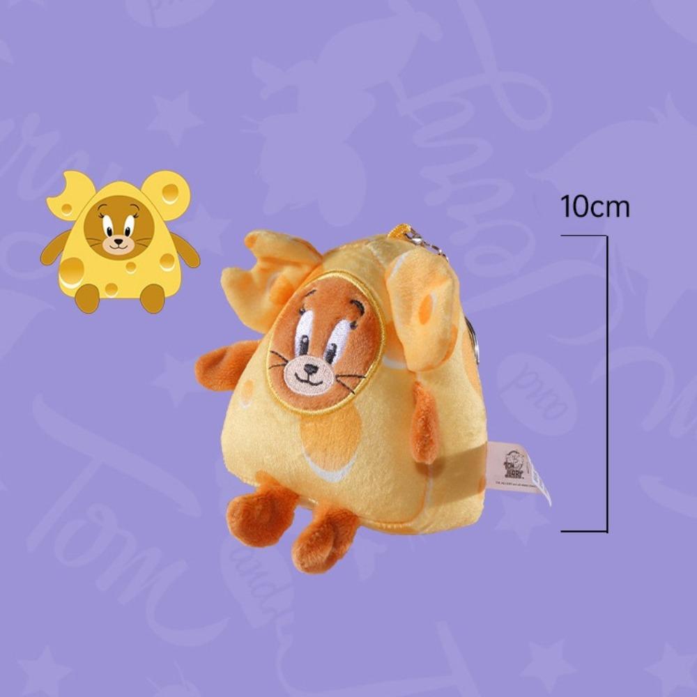 HUGKIS Genuine Tom and Jerry Plush Doll Pendant Anime Cartoon 10CM Cheese Series Keychain Bag Couple Birthday Gifts