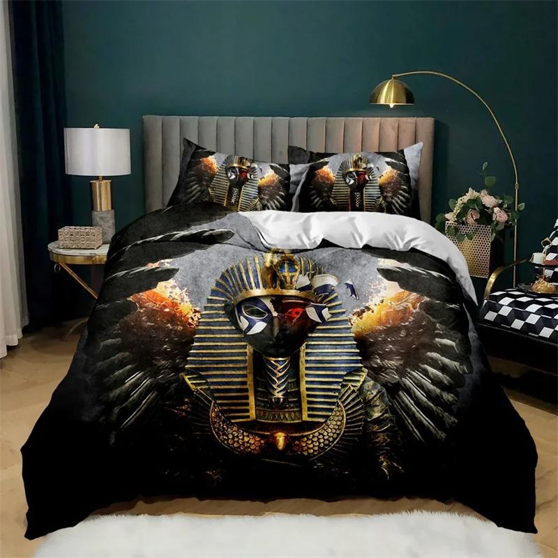 

Warm SkinFriendly Pharaoh Sets Size 3D Ancient Egypt Tribe Decor for Adult Egyptian Pyramid Polyester King Comforter Comforter (quilt)-EU Single(135*200cm)3pcs