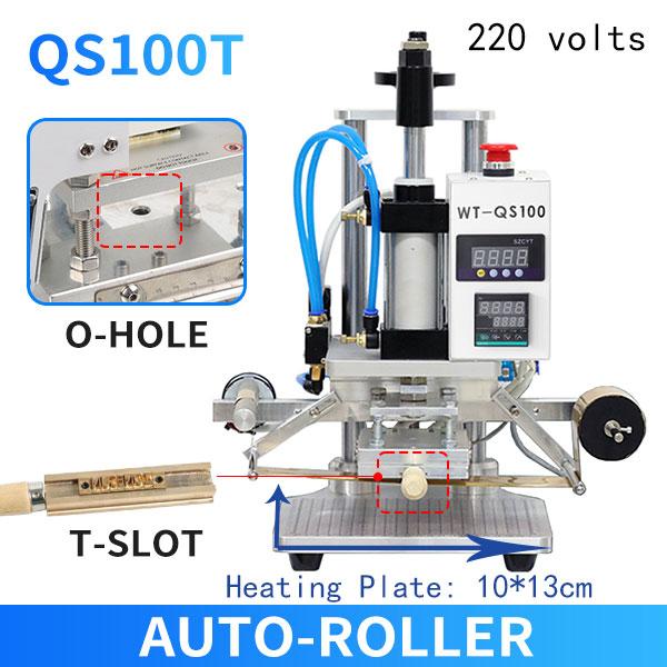 ZONESUN Pneumatische Stanzmaschine Heißpresse Digital Buch Lederbearbeitung Papier Holz Benutzerdefiniertes Logo Prägung Folienzuführer ZS-QS100
