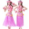 80cm Thick Flowing Grass Skirt Set: Eight-Piece Hawaiian Seaweed Dance Outfit for Adults