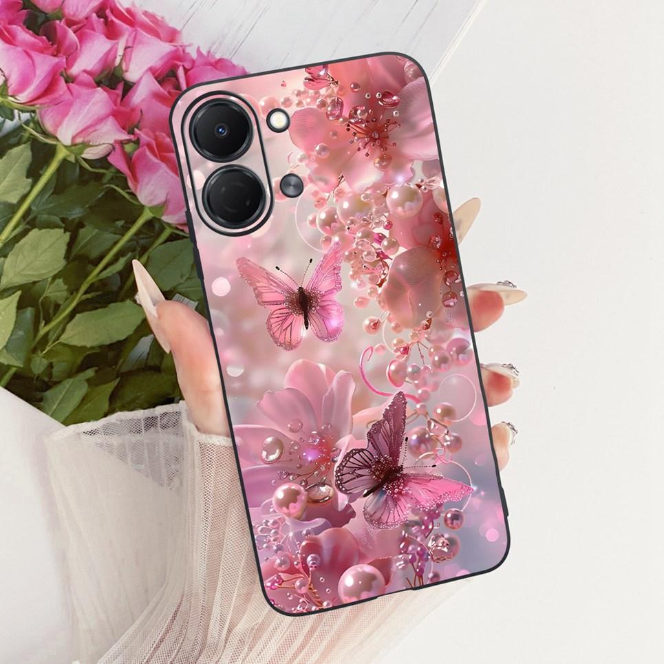 Flower Butterfly Luxury Girly Fashion Casing For Tecno Spark GO 3 GO3 KN3 Phone Case Soft Slim Matte Silicone TPU Back Cover