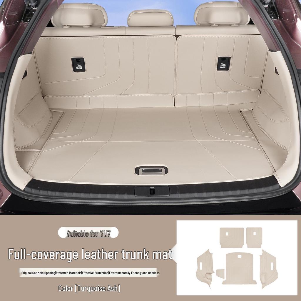 YU7 Trunk Mat: Leather, Anti-dirty, Wear-resistant, Full Coverage Tail Box Mat Accessories.