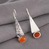 Natural Carnelian Gemstone 925 Sterling Silver Jewelry Handcrafted Earrings 1.9" EE-165-22
